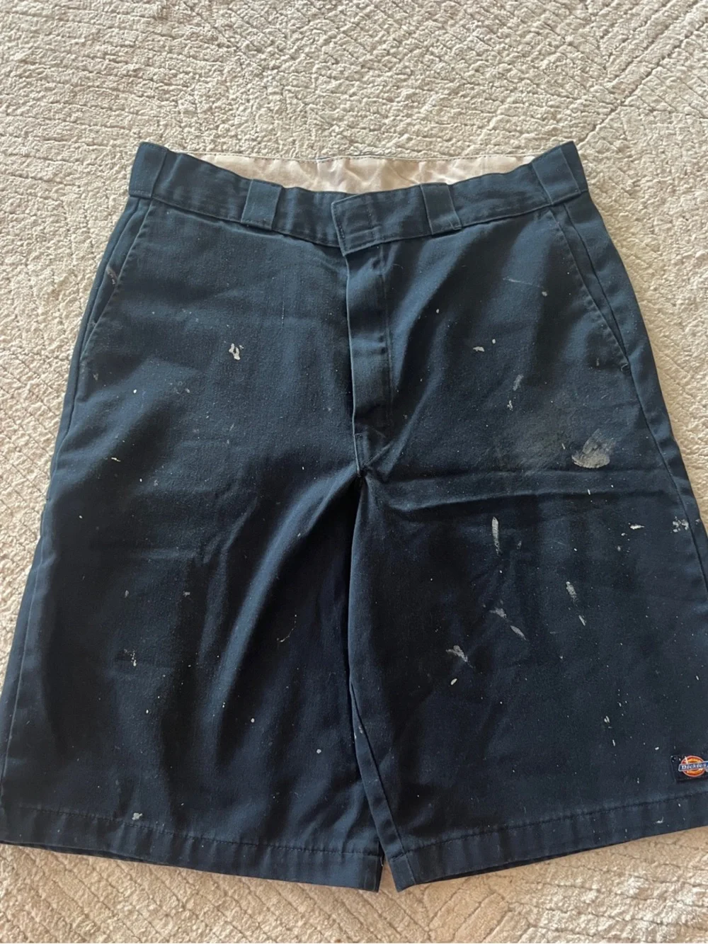 Dickies Men's blue Work Shorts with Paint Marks 34